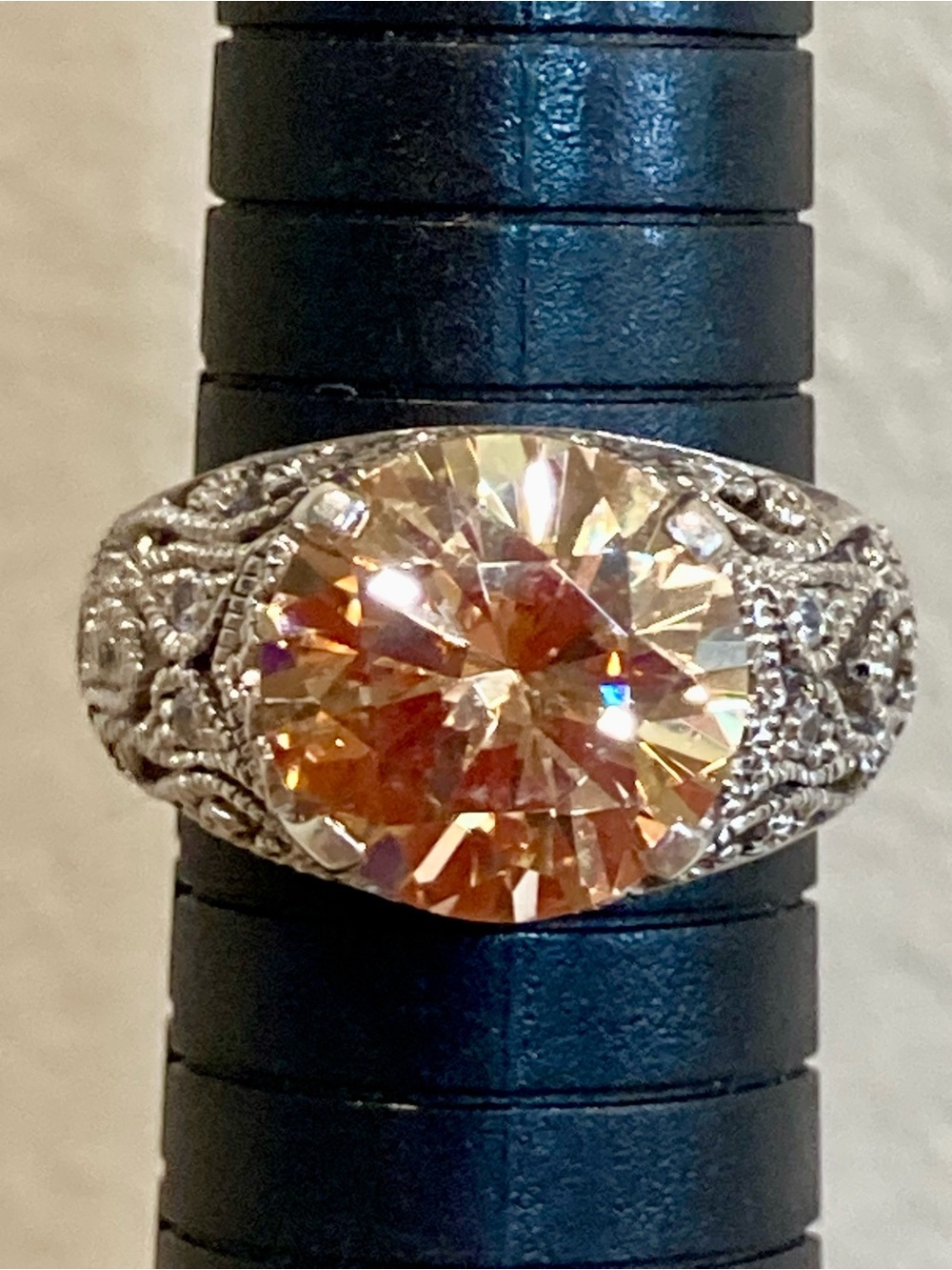 Joseph Esposito ESPO Peach Jubilee Sterling Silver Ring - Size 9 - Picture 12 of 16